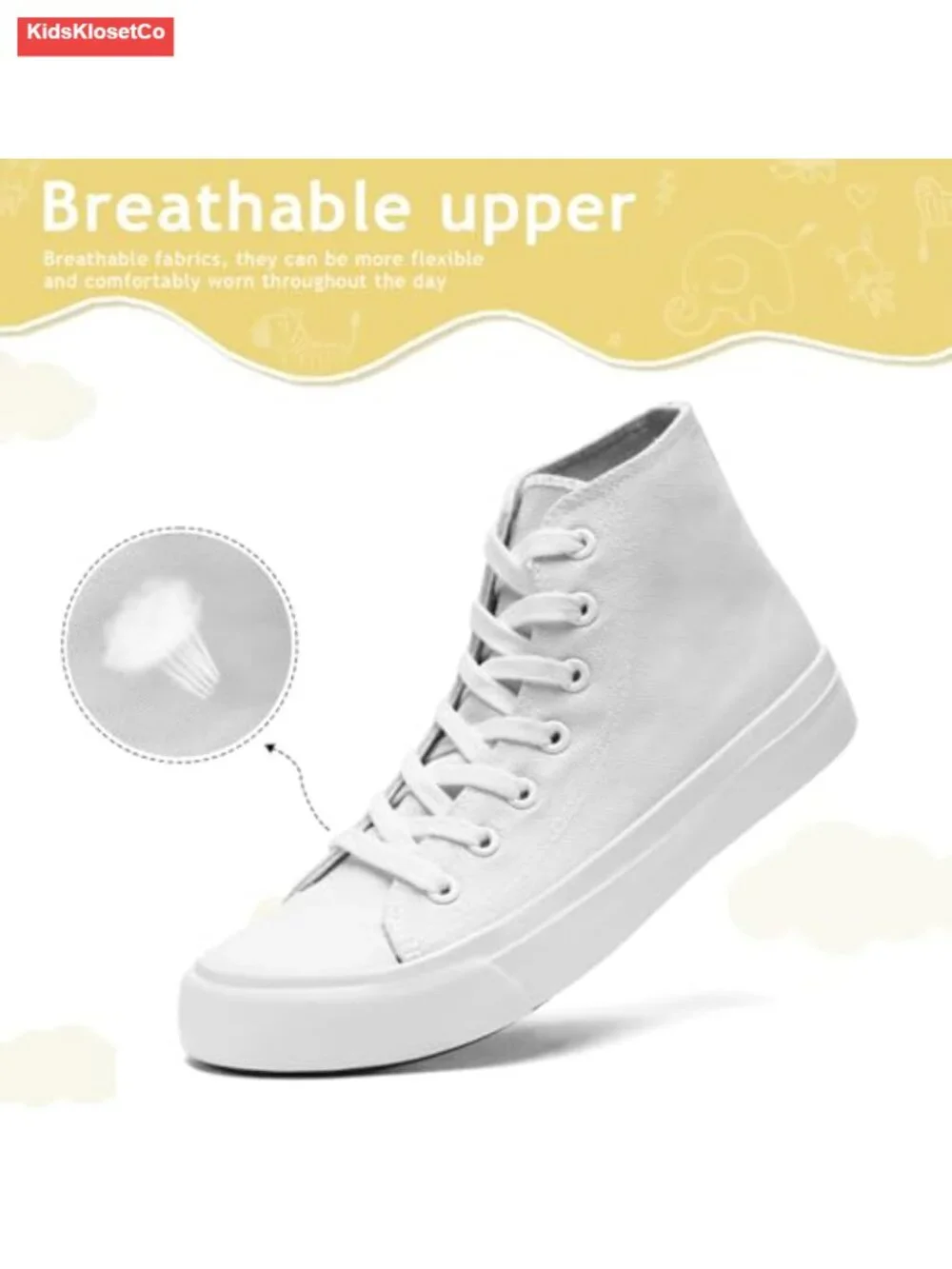 Toddler Canvas Sneakers Boys Girls Adjustable Strap Lace Up Lightweight